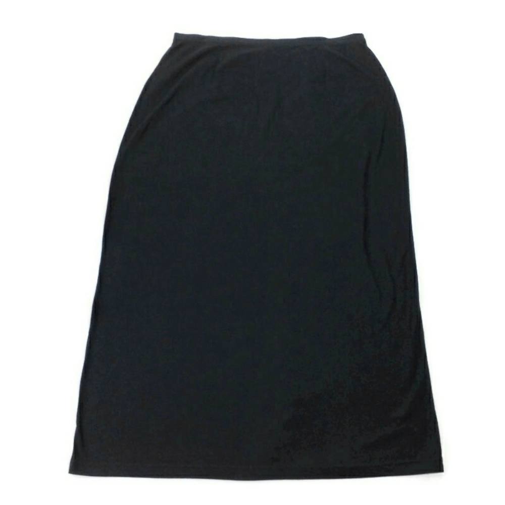 Susan Bristol Black Pull-On Easy Care Vented A-Line Maxi Skirt Womens XL NWT